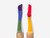 Fun and comfy pair of socks shaped as a classic rainbow. One size fits all.