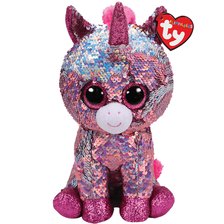 Sparkle lives up to her name in this fantastic Flippable! Covered with glitzy new sequins, Sparkle can change color in a second with just a quick brush of your hand. With two cool looks, this unicorn is rockin it! Take her home today!

BIRTHDAY:

April 6

POEM:

I'm a special unicorn
Full of magic I was born
I sparkle all over just for you
So let me be your best friend too!