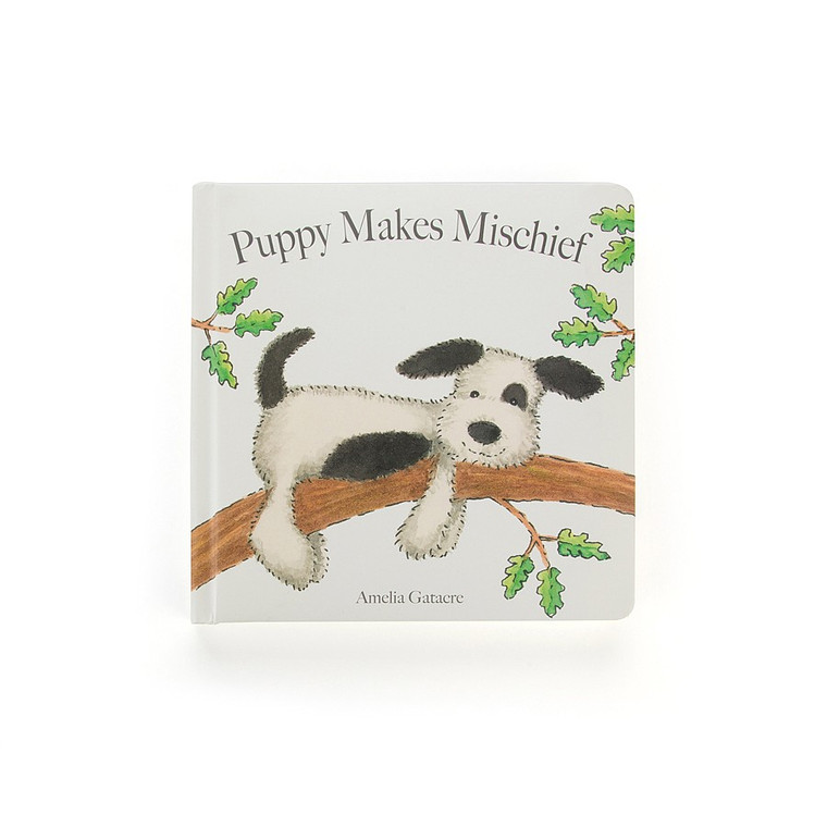 Just the present for cheeky babies, Puppy Makes Mischief is so much fun. Slide down bannisters with this dizzy dog, as he plays and waits for his pal to come home. A tough board book with a tender heart - perfect for little readers.
Make sure you check out the matching Puppy Stuffed Animal!


SAFETY & CARE
Hardback book.
Made from 100% paper board.
Wipe clean only.