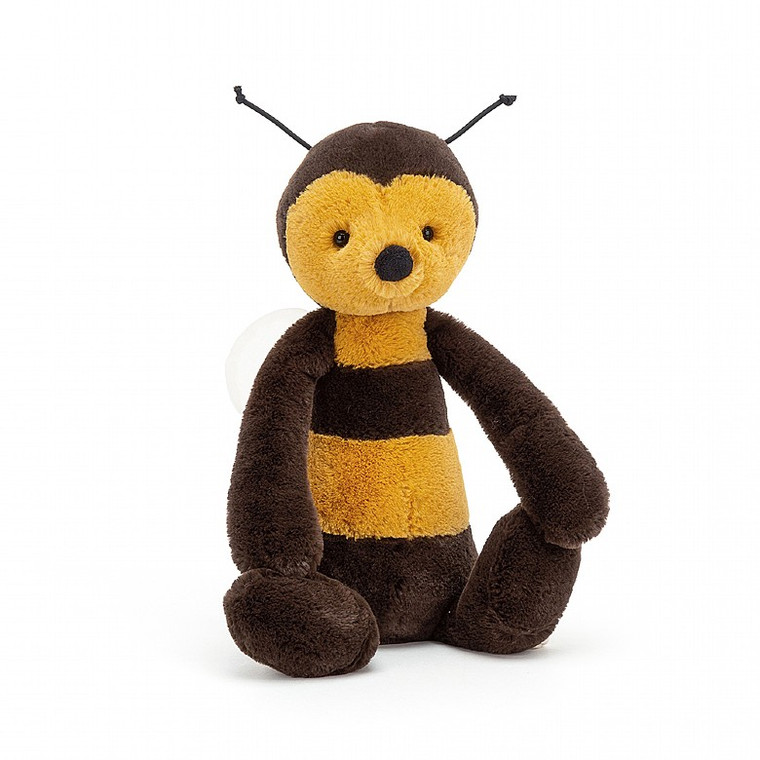 If you like to plant flowers, Bashful Bee has a few requests! He loves lilac, honeysuckle and poppies - perfect for making heavenly honey! This beautiful bug is a real dapper chap. We think his gold and black fur is bee-yootiful, and his squooshy black nos
SAFETY & CARE
Tested to and passes the European Safety Standard for toys: EN71 parts 1, 2 & 3, for all ages.
Suitable from birth.
Hand wash only; do not tumble dry, dry clean or iron. Not recommended to clean in a washing machine.
Check all labels upon arrival of purchase.