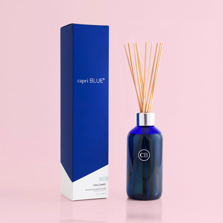 The Volcano Reed Diffuser is a hassle-free option to enjoy your favorite Volcano scent without having to worry about the flame. The scent is just as long-lasting and powerful as a candle, but with the added safety of being flameless. The simple blue bottle adds an air of modern elegance.

The beauty of diffusers is that fragrance is always living in your space. This means no matches, no fuss and no hassle—how’s that for easy?

Dimensions: 2.48"lx 2.48"w x 10.75"h
Weight: 8 fl oz