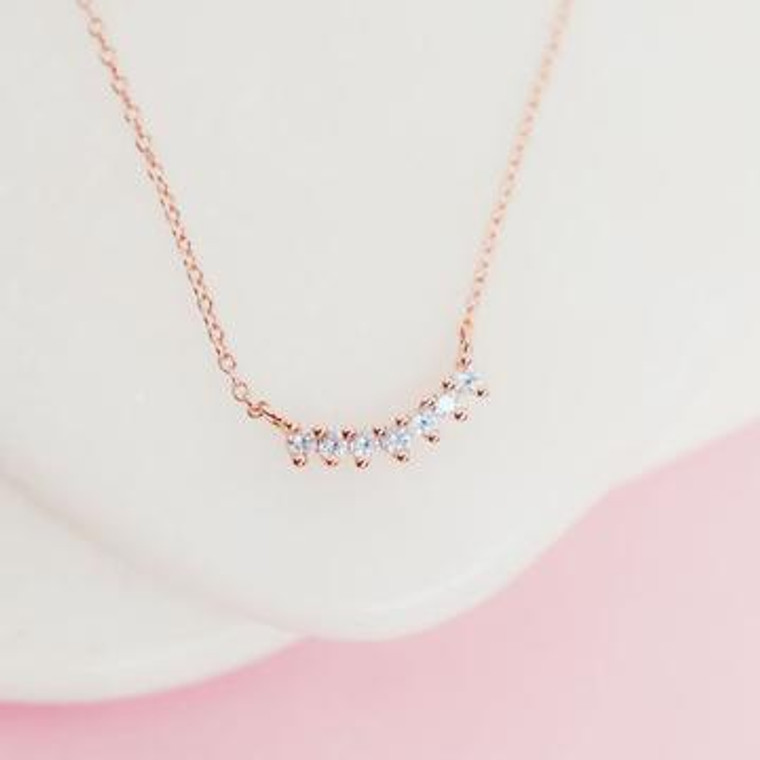 GIRLS GOTTA LAYER, YOU KNOW? This dainty layering necklace is the *PERFECT* addition to any of your other Clo + Lo Necklaces. Add a little bit of bit of sparkle to your layering necklace creation with this cubic zirconia beauty.


Sterling Silver or Rose Gold Plated Sterling Silver

1.6mm prong set white cubic zirconia

14.3mm wide
Spring ring clasp closure
Fully adjustable to be worn at 16, 17 or 18 inches
"C+L" Branded hang tag
Nickel free
Lightweight
Nickel free