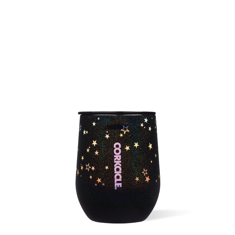 Obsession-worthy sips are written in the stars. Add a touch of midnight magic to your hydration game with our eyecatching Cosmos printed Drinkware. This lustrous star print features an elevated metallic finish and is available in our fan-favorite silhouettes. Stemless Wine Cup holds 12oz of your favorite beverage.