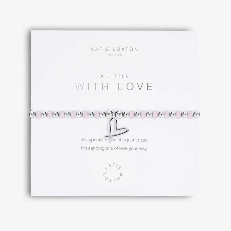 "This little bracelet is just to say, I'm sending lots of love your way."


This Color Pop A Little 'With Love' Bracelet is threaded with beautifully Colored crystal beads and decorated with a silver-plated charm. Wrapped around one of our signature cards and stamped with an adorable poem, this little treasure makes for the perfect present.