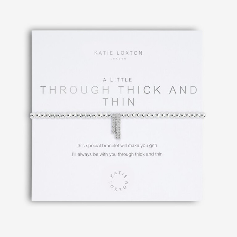 "This special bracelet will make you grin, I'll always be with you through thick and thin."


You can celebrate so many occasions with our lovely A Little bracelets. This A Little 'Through Thick And Thin' Bracelet can bring joy to partners, friends, and family members, creating the most heartfelt gifting moments. Detailed with silver-plating, our trademark card and a sweet sentiment, the bracelet is perfect as a gift or little treat!