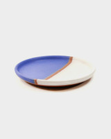 Dina Stoneware Plate, Blue White Stripe 