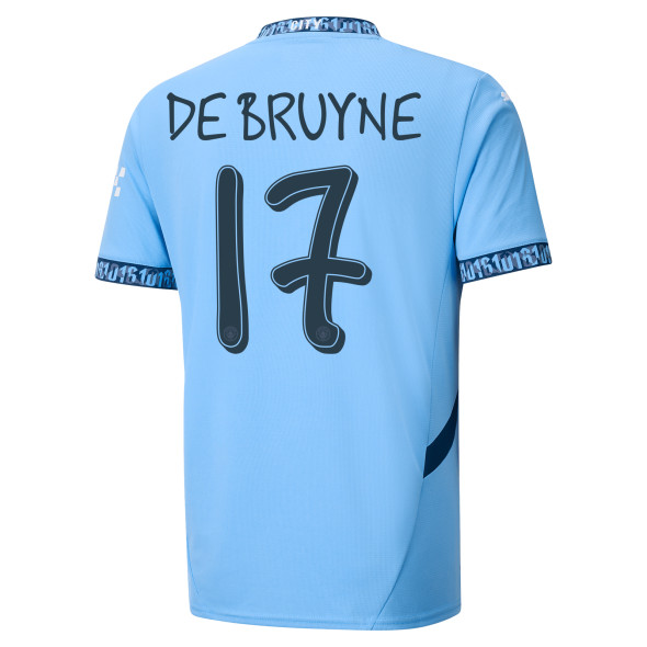 DE BRUYNE #17 Manchester City 24/25 Stadium Men's Home Shirt - Man City Font