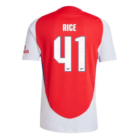 RICE #41 Arsenal 24/25 Authentic Men's Home Shirt - Arsenal Font