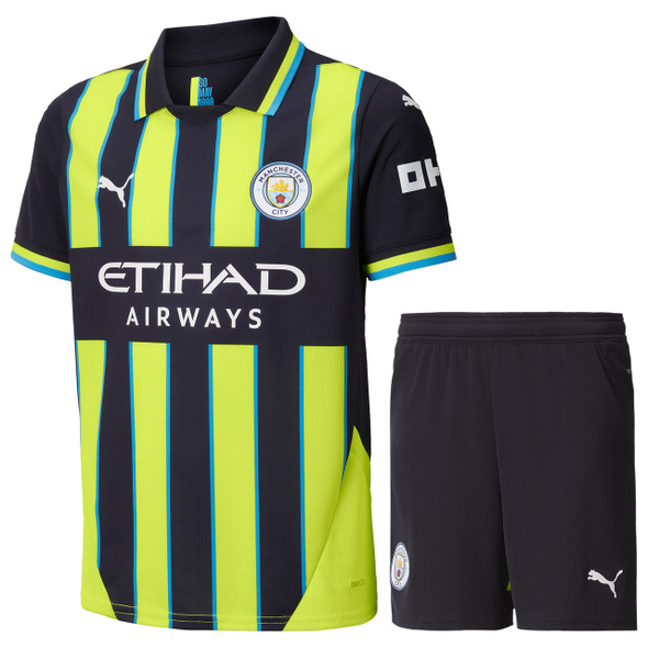 HAALAND #9 Manchester City 24/25 Kid's Away Shirt and Shorts - Man City Font