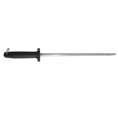 butcher honing steel, professional knife sharpening rod, round honing steel, chef's honing rod, meat cutter sharpening steel, carbon steel honing tool, knife edge alignment rod, non slip handle honing steel, kitchen knife sharpening rod, butcher knife honing steel, chef knife sharpener rod, carbon steel knife honing rod, professional kitchen honing tool