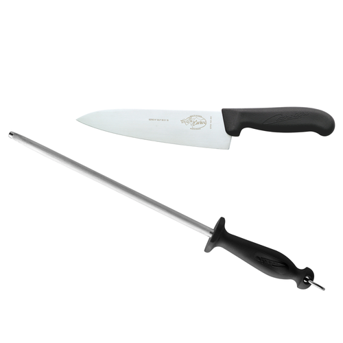 DF Caribou Professional Knife & Sharpening Steel Set — 8" Narrow Chef Knife + 12" Sharpening Steel  | Made in France | Save 10%