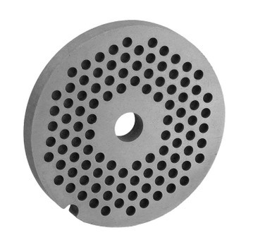 - Hole size is one of the smaller available. Used for finer ground meat. If you are replacing your current size it is always best to check current size by looking on the side of the plate.