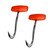 Stainless Steel Meat Hook (2-Pack) Orange Plastic Handle, T Shaped