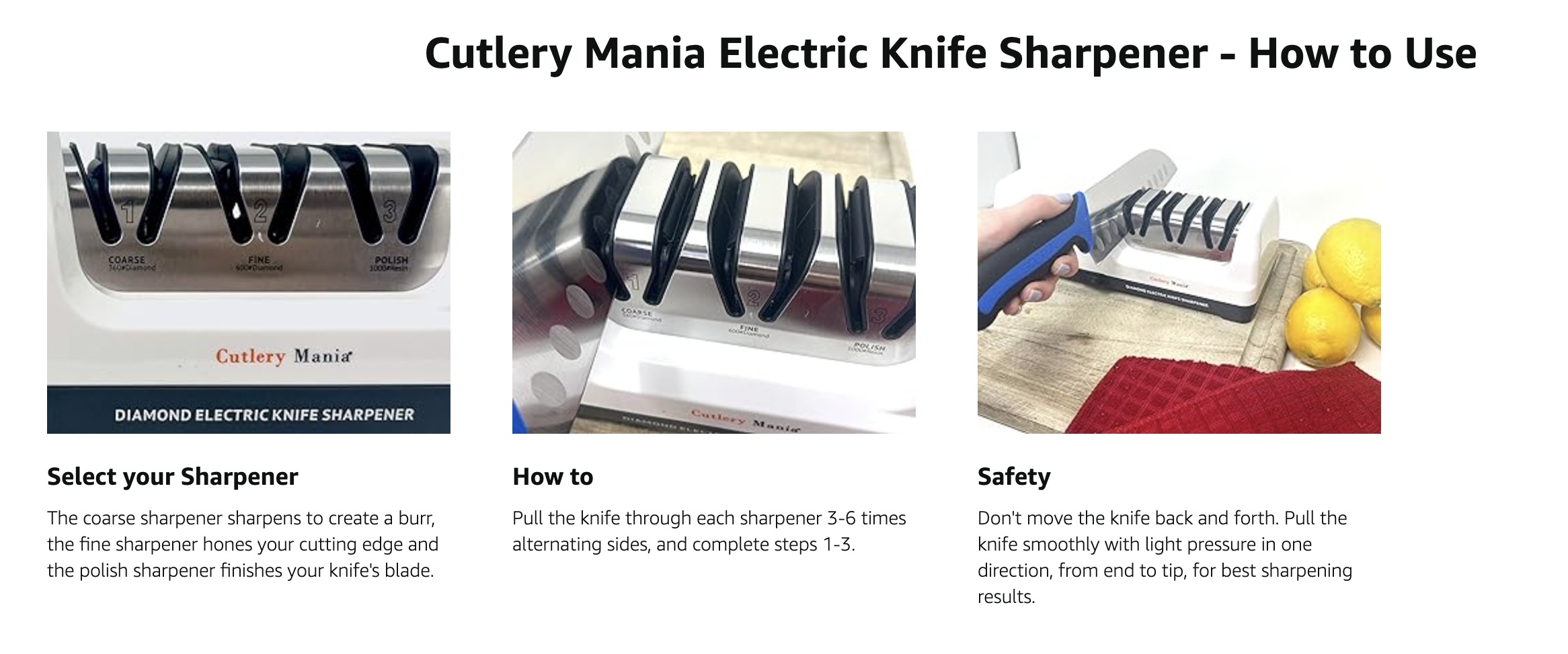 Cutlery Mania Electric Kitchen Knife Sharpener 