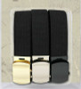 3 Pack - 100% Cotton Black Military Web Belts 54" Long Belt