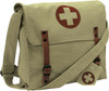 Khaki Vintage Canvas Medic Red Cross Military Shoulder Bag