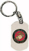 Silver USMC Military Marines Emblem Globe Anchor Logo Crest Dog Tag Key Chain