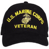 Black US Marine Corps USMC Globe & Anchor Veteran Adjustable Baseball Hat Cap