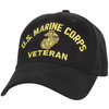 Black US Marine Corps USMC Globe & Anchor Veteran Adjustable Baseball Hat Cap