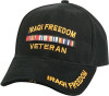 Black Iraqi Freedom Veteran Deluxe Low Profile Baseball Hat Cap