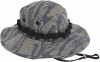 Tiger Stripe Vietnam Era Military Rip-Stop Wide Brim Boonie Hat with Strap
