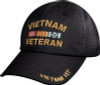Vietnam Veteran Military Vet Black Cap Mesh Back Summer Ball Hat Army Navy