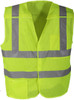 Neon Green High Visibility Safety Vest Reflective Strips Emergency Breakaway