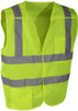 Neon Green High Visibility Safety Vest Reflective Strips Emergency Breakaway