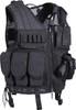 Black Quick Draw Raid Swat Tactical Vest with Gun Holsters & Pouches