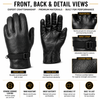 Military Style Genuine Leather Gloves with Cotton Pull Closure