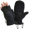 Black Fingerless Sniper Gloves Retractable Mittens Fleece Breathable Tactical Military