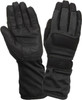 Black Fire Resistant Griplast Textured Reinforced Long Military Leather Gloves