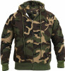 Mens Woodland Camouflage Zipper Sweatshirt Camo Hoodie Thermal Lined Warm Thick