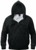 Mens Black Solid Thermal Lined Full Zip Hoodie Sweatshirt