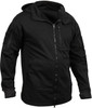 Black Tactical Fleece Hoodie Sweatshirt Covert Zipper Jacket Multi-Pocket Police