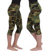Womens Camo Stretch Yoga Pants Ladies Athletic Gym Run Workout Capris Army