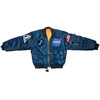 Kids Navy Blue NASA Space Shuttle MA-1 Bomber Flight Jacket Reversible Coat