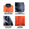 MA-1 Flight Jacket Military Bomber Coat Reversible Orange MA1 Army Air Force