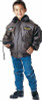 Kids Brown WWII Aviator Flight Bomber Fighter Pilot Jacket with Patches