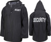 Black Double Sided Waterproof Security Hooded Rain Jacket