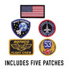 Mens Military Air Force Style MA-1 Flight Jacket with 5 Removable Patches
