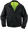 Black Hi-Visibility Waterproof REVERSIBLE Uniform Coat Duty Jacket Neon Hi Vis