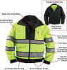 Black Hi-Visibility Waterproof REVERSIBLE Uniform Coat Duty Jacket Neon Hi Vis
