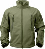 Olive Drab Special Ops Soft Shell Waterproof Military Jacket w/ US Flag Patches