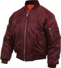Maroon Tactical Air Force MA-1 Reversible Bomber Coat Flight Jacket