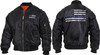 Black Air Force MA-1 Bomber Coat Flight Jacket with Thin Blue Line Flag