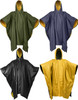 Reversible Waterproof Rain Poncho High Visibility PVC Thick Outdoor Hood & Snaps