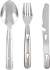 3 Piece Stainless Steel Chow Kit Set Knife Fork Spoon Camping Survival Hiking