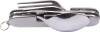 Stainless Steel Emergency Chow Set Camping Utensils Pocket Fork / Spoon / Knife