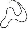 Black Whistle Long Nylon Lanyard Necklace with Metal Key Ring